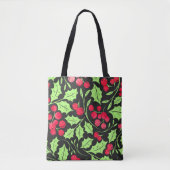 Waterverf Holly en bessen Tote Bag (Voorkant)