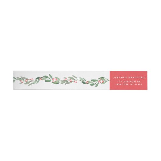 Waterverf Holly en Greenery Garland Holiday (Individueel)