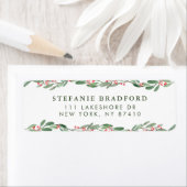 Waterverf Holly en Greenery Garlands Holiday Etiket (Insitu)