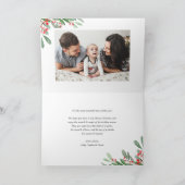 Waterverf Holly en Greenery II Seizoensgroet Feestdagen Kaart (Binnen)