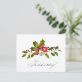 Waterverf Holly en Ivy Christmas Event Herinnering Briefkaart (Staand voorkant)