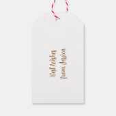 Waterverf Holly en kerstboomkersen Cadeaulabel (Achterkant)