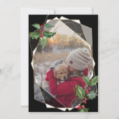 Waterverf Holly en Red Berries Black Kaart (Voorkant)