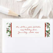 Waterverf Holly en Red Berries Etiket (Insitu)