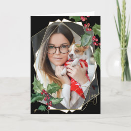 Waterverf Holly en Red Berries Kaart