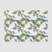 Waterverf Holly en Red Berries Tissuepapier (Voorkant)