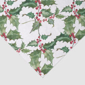 Waterverf Holly en Red Berries Tissuepapier (Detail)