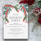 Waterverf Holly Festive Holiday Party Kaart