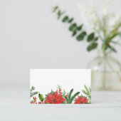 Waterverf Holly Floral Foliage | Vakantie Plaatskaartje (Staand voorkant)