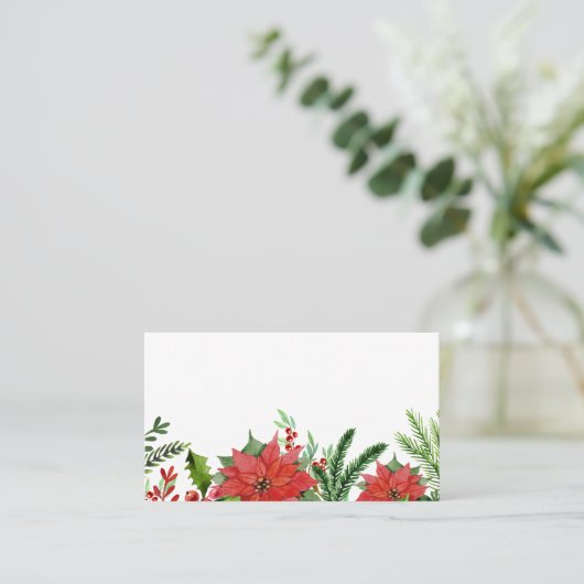 Waterverf Holly Floral Foliage | Vakantie Plaatskaartje (Staand voorkant)