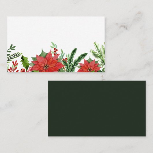 Waterverf Holly Floral Foliage | Vakantie Plaatskaartje (Voorkant / Achterkant)