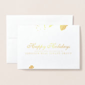 Waterverf Holly Foliage | Groeten van het seizoen Folie Kaarten (Voorkant met envelop)