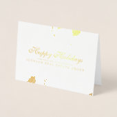 Waterverf Holly Foliage | Groeten van het seizoen Folie Kaarten (Voorkant)