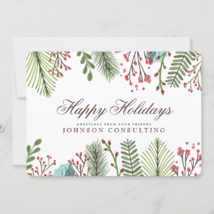 Waterverf Holly Foliage   Vakantiegroet