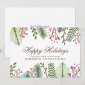 Waterverf Holly Foliage | Vakantiegroet (Voorkant / Achterkant)