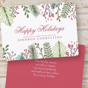 Waterverf Holly Foliage   Vakantiegroet