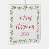 Waterverf Holly Garland Keramisch Ornament (Rechts)