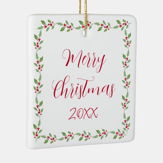 Waterverf Holly Garland Keramisch Ornament (Rechts)