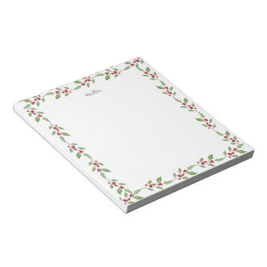 Waterverf Holly Garland Notitieblok (Schuin)