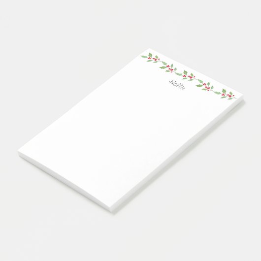 Waterverf Holly Garland Post-it® Notes (Schuin)
