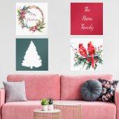 Waterverf Holly gepersonaliseerde Kerstmis Muurkunst Sets (Woonkamer)