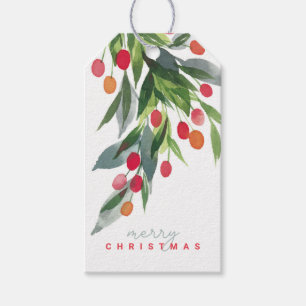 Waterverf Holly Holiday Gift Labels Cadeaulabel