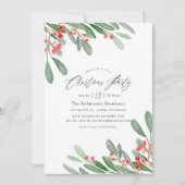 Waterverf Holly Jolly Kerstfeest Kaart (Voorkant)