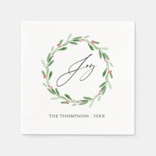 Waterverf Holly Jolly Kerstfeest Servet