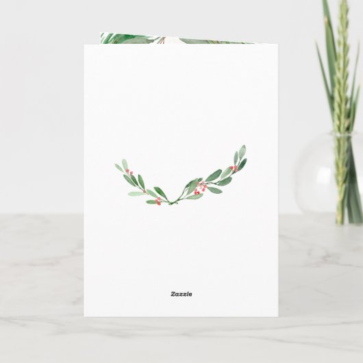 Waterverf Holly Jolly kerstfoto Feestdagen Kaart (Achterkant)