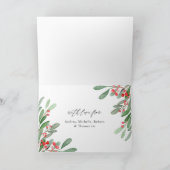 Waterverf Holly Jolly kerstfoto Feestdagen Kaart (Binnen)