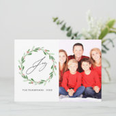 Waterverf Holly Jolly kerstfoto Feestdagenkaart (Staand voorkant)