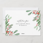 Waterverf Holly Jolly kerstfoto Feestdagenkaart (Achterkant)