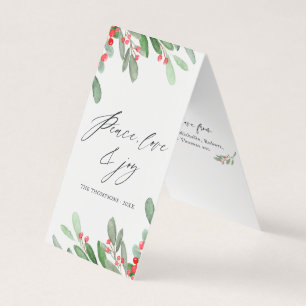 Waterverf Holly Jolly kerstfoto Kaart