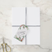 Waterverf Holly Jolly Kerstkerst Cadeaulabel (Met Touw)
