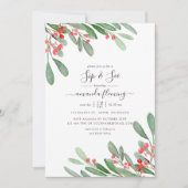 Waterverf Holly Jolly Kerstmis Sip en See Kaart (Voorkant)