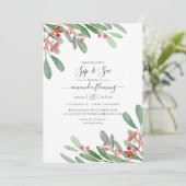 Waterverf Holly Jolly Kerstmis Sip en See Kaart (Staand voorkant)