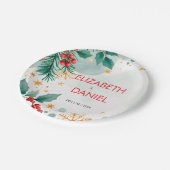 Waterverf Holly Kerst Trouwpapier Borden Papieren Bordje (Gekanteld)