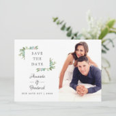 Waterverf Holly Kerstbruiloft Save the Date (Staand voorkant)