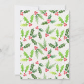 Waterverf Holly Kerstdiner Kaart (Achterkant)