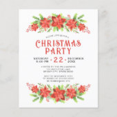 Waterverf Holly kerstfeestelijke uitnodiging (Voorkant)