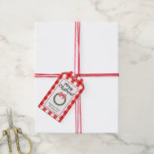 Waterverf Holly Kerstmis Wreath Cadeaulabel (Met Touw)