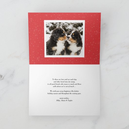 Waterverf Holly Krans Gelukkig Nieuwjaar 2025 Foto Feestdagen Kaart (Binnen)