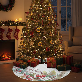 Waterverf holly krans gepersonaliseerde kerst kerstboom rok