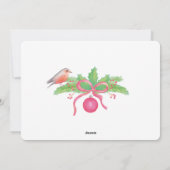 Waterverf Holly Krans "Vrolijk Kerstfeest + Foto Feestdagenkaart (Achterkant)