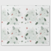 Waterverf Holly laat het kerstkunstplan van het Pa Cadeaupapier (Vlak)