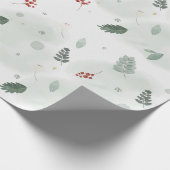 Waterverf Holly laat het kerstkunstplan van het Pa Cadeaupapier (Hoek)