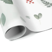 Waterverf Holly laat het kerstkunstplan van het Pa Cadeaupapier (Rol Hoek)