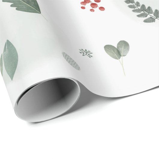 Waterverf Holly laat het kerstkunstplan van het Pa Cadeaupapier (Rol Hoek)