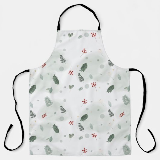 Waterverf Holly laat het kerstkunstplan van het Pa Schort (Voorkant)