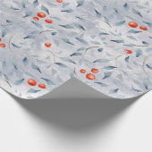 Waterverf Holly Leaves kerst Cadeaupapier (Hoek)